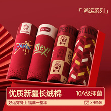 青少年内裤男童纯棉a类棉红色本命年男生男孩儿童发育期平角四角