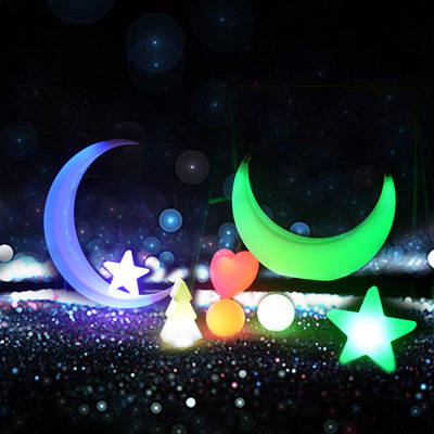 LED luminescence Moon outdoors ins Audio network Homestay Crescent circular Lifts Can be customized