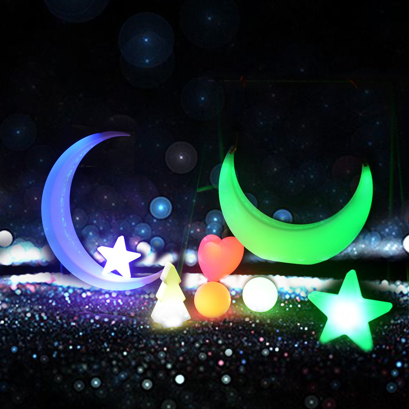 LED luminescence Moon outdoors ins Audio network Homestay Crescent circular Lifts Can be customized