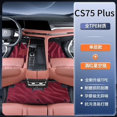 Package Threshold Fourth Generation Third — Modelə uyğun ayaqaltı - changan-cs75plus-3d-environmentally-friendly-tpe-door-sill-mats-wine-red-starry-sky-blanket