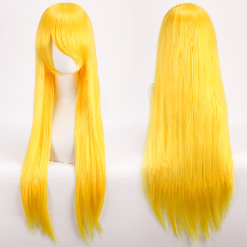 European and American Style Wig 80cm Colorful Long Straight Hair Anime Cos Wig High-Temperature Fiber Chemical Fiber Hair Head Cover - photo 15