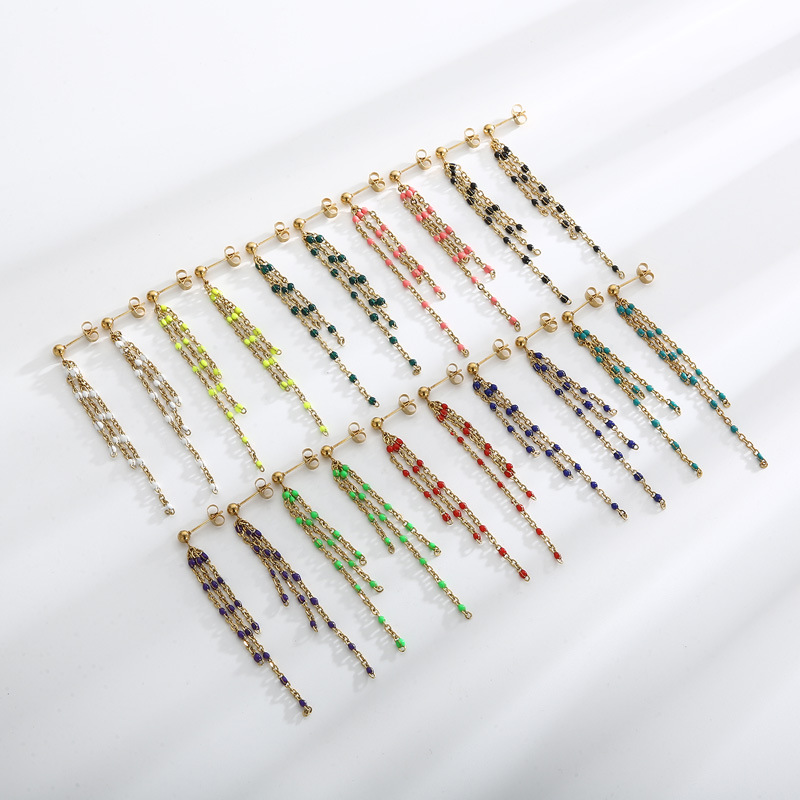 5g Weight PVD Coated 18K Gold Plated Geometric Titanium Steel Elegant Waterproof Non Tarnish Drop Earrings