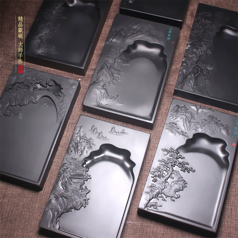 Anhui Yantai Laikeng, естественная оригинальная резьба по камню, шлифовальная чернильная полоска, каллиграфия, кисть, чернила, Дуань, четыре сокровища