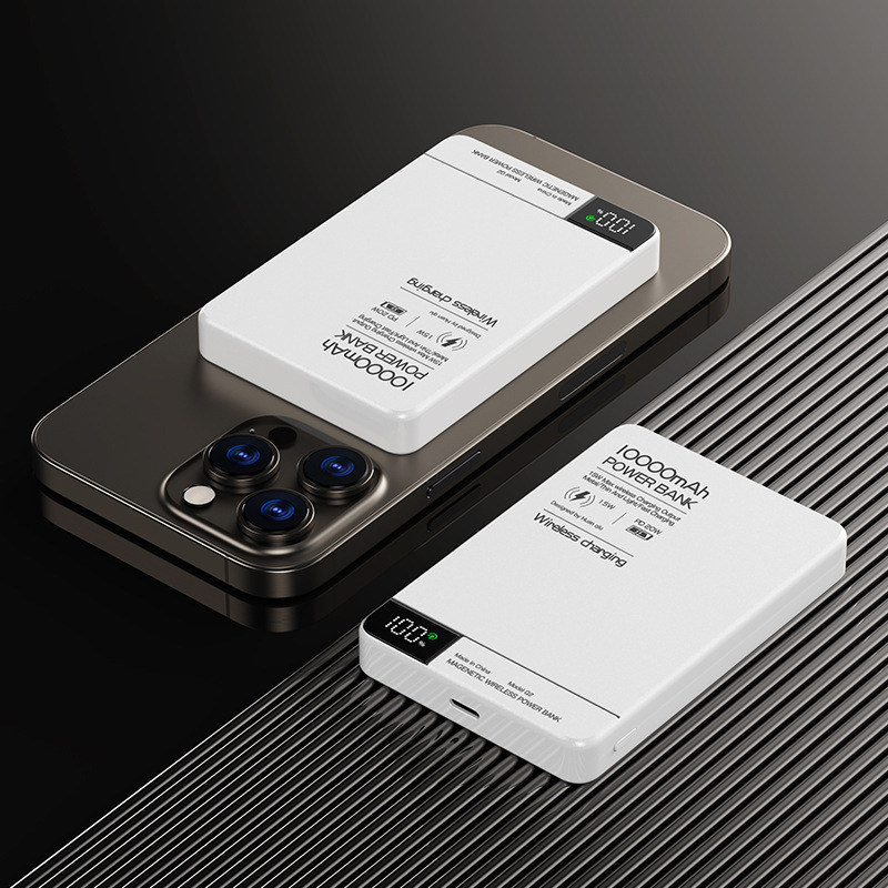 超薄型のマグセーフ磁気吸引無線充電宝20w双方向の充電が便利で、小型のアルミニウム合金モバイル電源です。|undefined