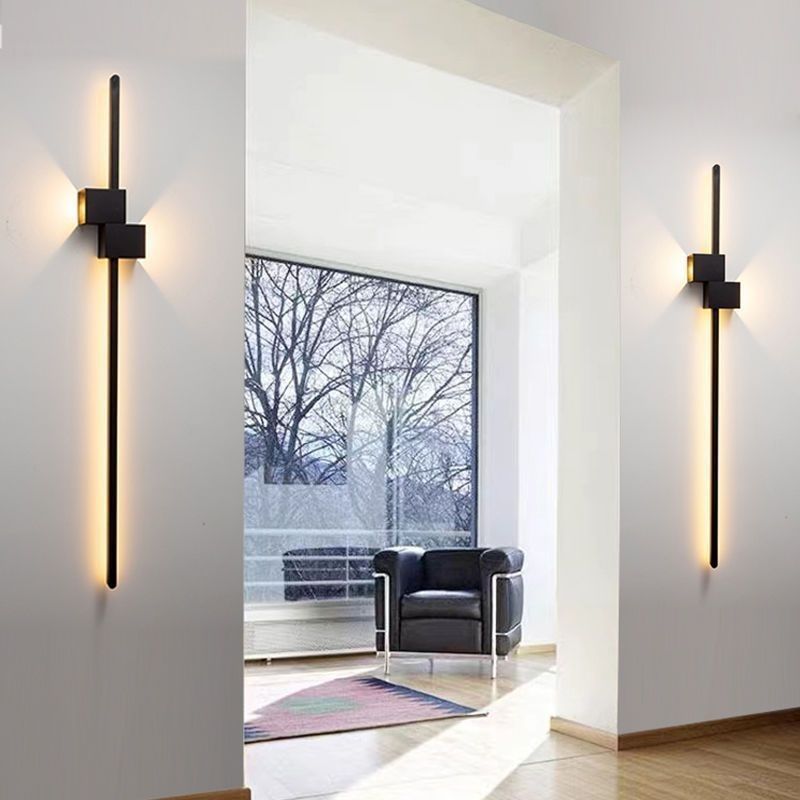 Nueva línea minimalista lámpara de pared nórdica red roja sala de estar lámpara de pared de fondo lámpara de pared de pared moderna lámpara de cabecera de cama minimalista