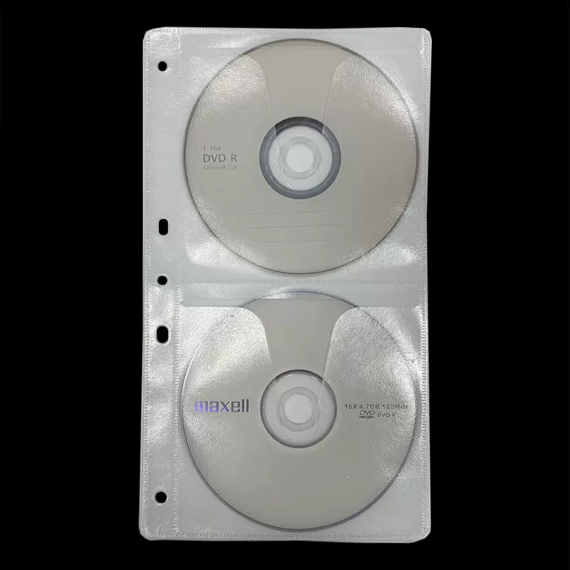 PP无纺布4枚CD光盘收纳袋 双面入可挂式DVD光碟内页袋活页活页本