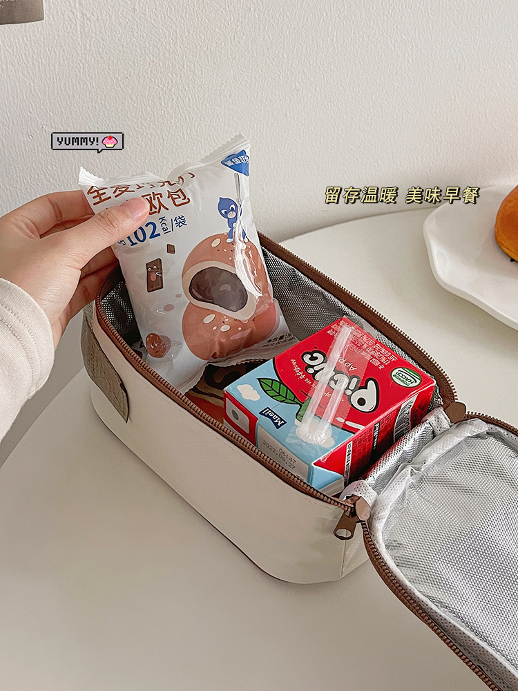 ♔ Breakfast Bag, Portable Insulated Bag, Small Mini Lunch Bag, Portable Aluminum Foil Lunch Box Bag, Cold-Keeping Bag for Kidsren and Office Workers