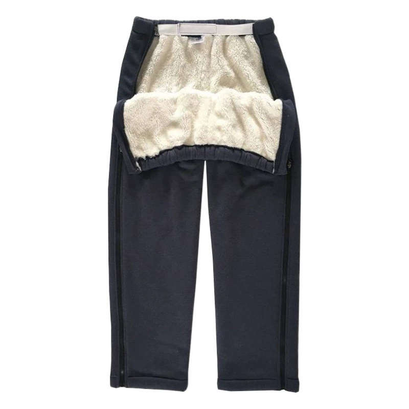 Парализованные штаны для пожилых людей, удобные в носке и снятии для мужчин и женщин Зимние толстые бархатные переломы Послеоперационные пациенты Реабилитационный уход Полностью открытые Хлопковые Штаны