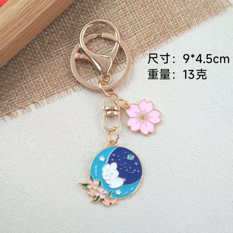 中秋节钥匙扣合金卡通月饼玉兔挂饰精致中秋快乐伴手礼挂件小礼品|undefined