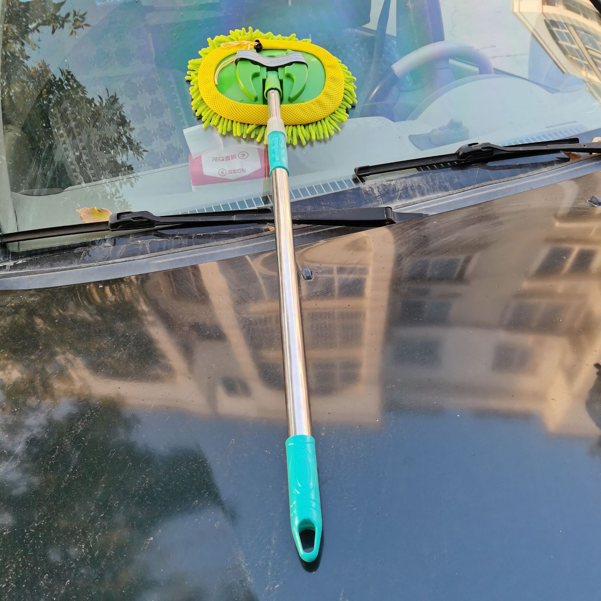 1.2m 녹색 chenille 세차 브러시 (로프 버클)