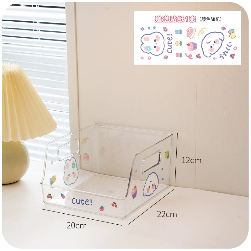 Acrylic transparent book storage box Small students put book shelf desktop desktop desk reconstruction supplies full set