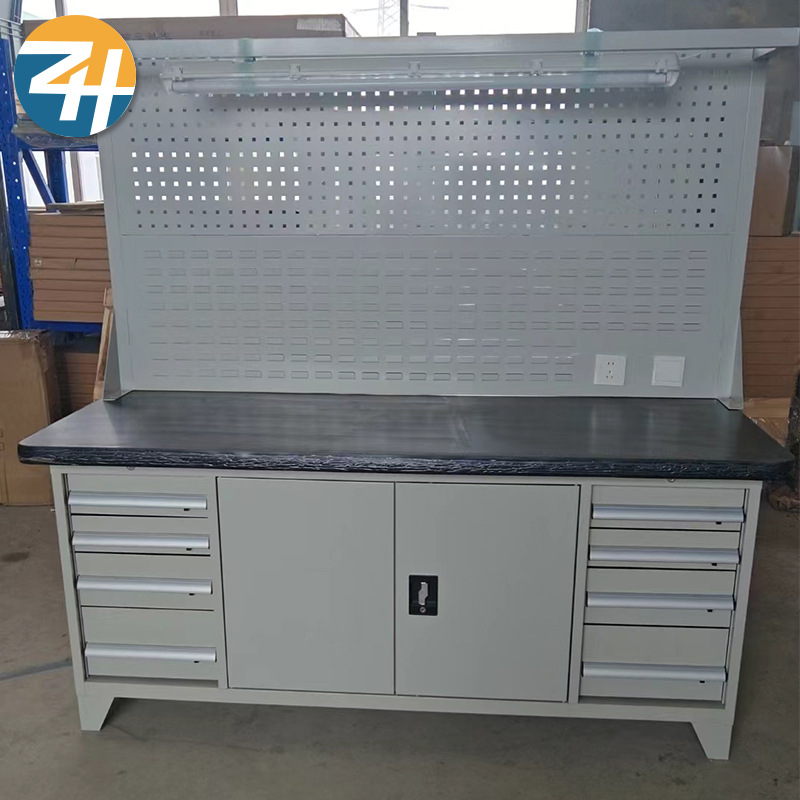 工具柜带抽屉工作台 厂家批发车间工厂实验操作带插座灯架工作台