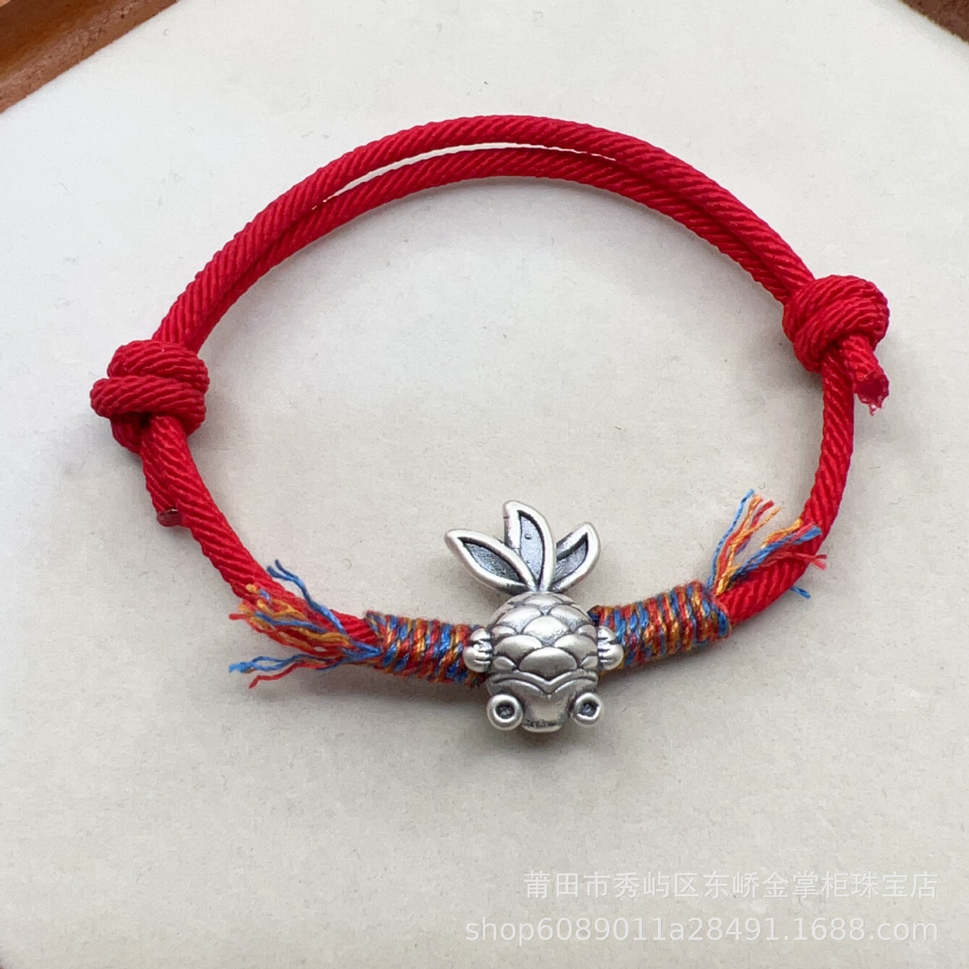 999 Pure Silver, Fish Every Year, Sterling Silver Koi Fish Shaped Bracelet, Auspicious, Safe and Good Luck, Red Rope Gift