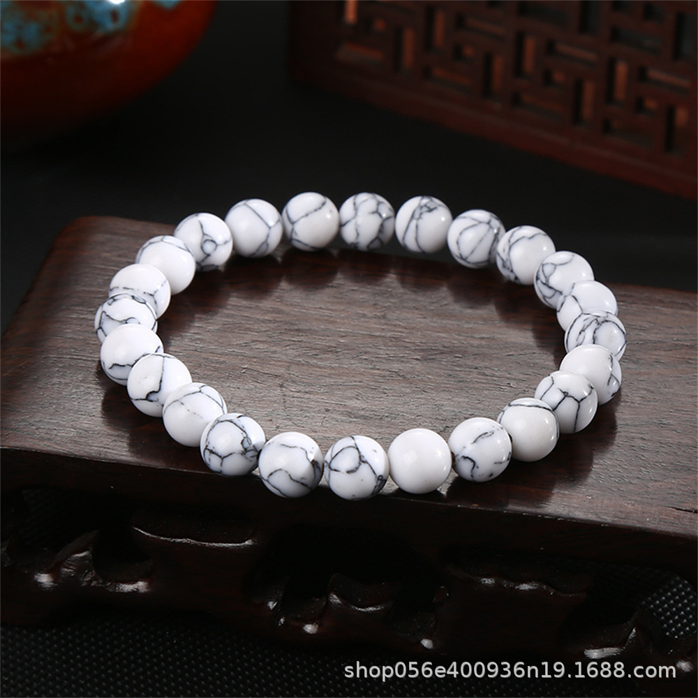 Moda simple 8mm pulsera de piedra de ágata natural alta sensación de mano de cristal cuentas pulsera comercio exterior al por mayor damas
