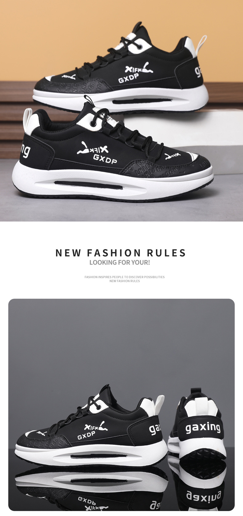 Herren Freizeitschuhe, Leichte Leder Sneaker Mit Mesh Einsatz_voghion.com