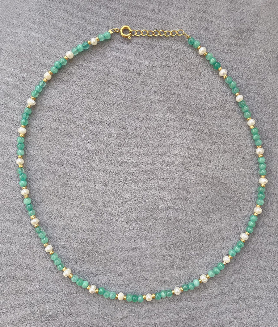 25g Weight Beads Pendant Material Necklace Classification Titanium Steel Chain Material 1 Piece Quantity Holiday, Daily Occasion Beaded, natural stone, Titanium Steel Material Geometric Pattern Women's Gender Beaded Design Simple Style Style Simple Style Geometric Beaded Natural Stone Titanium Steel Necklace In Bulk 47