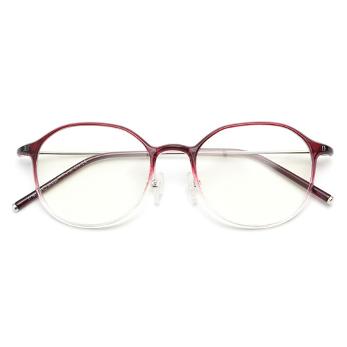 T7183 Korean Round Thin Rim Lightweight Near-Sighted Eyeglass Frame for Women, Neutral Tone, Literary Style, Plain Lens for Men, Instagram Style