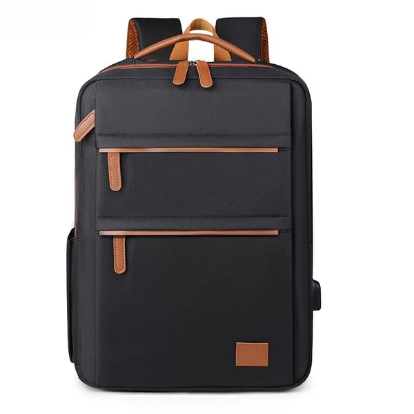 Cross-Border New Business Multi-Functional Large-Capacity Backpack Versatile Simple Solid Color College Student Laptop Bag