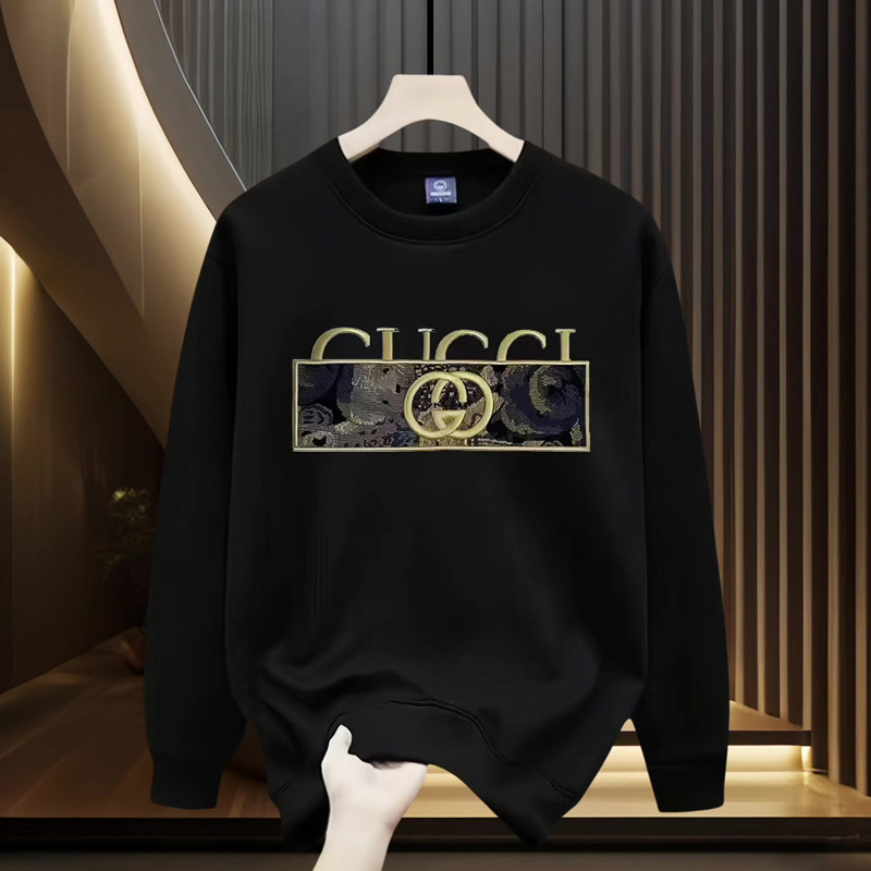 2024 Winter New European Trendy Brand Sweatshirt Men's Letter Print High-End Long-Sleeved Slim Bottoming Shirt