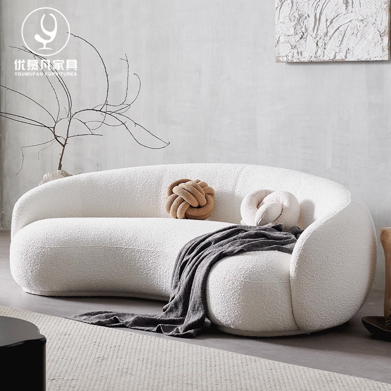 Sofa with a Light Luxury and High-End Feel, Suitable for Small Living Rooms, Seating Area, Reception, Curved Sofa, Designer Model Sofa