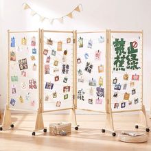 麻繩裝飾屏風移動可折疊幼兒園畫室學校書法展覽架戶外作品展示架