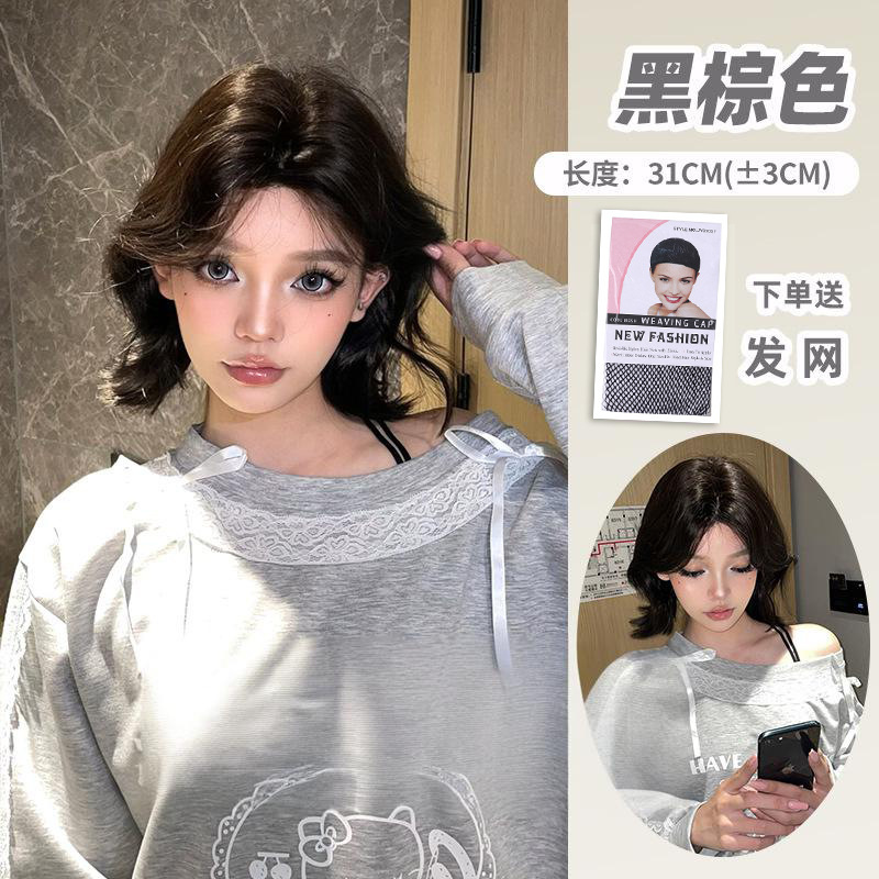 假发女韩系日常网红短发卷发lolita夏季新款蓬松自然全头套假发套|undefined