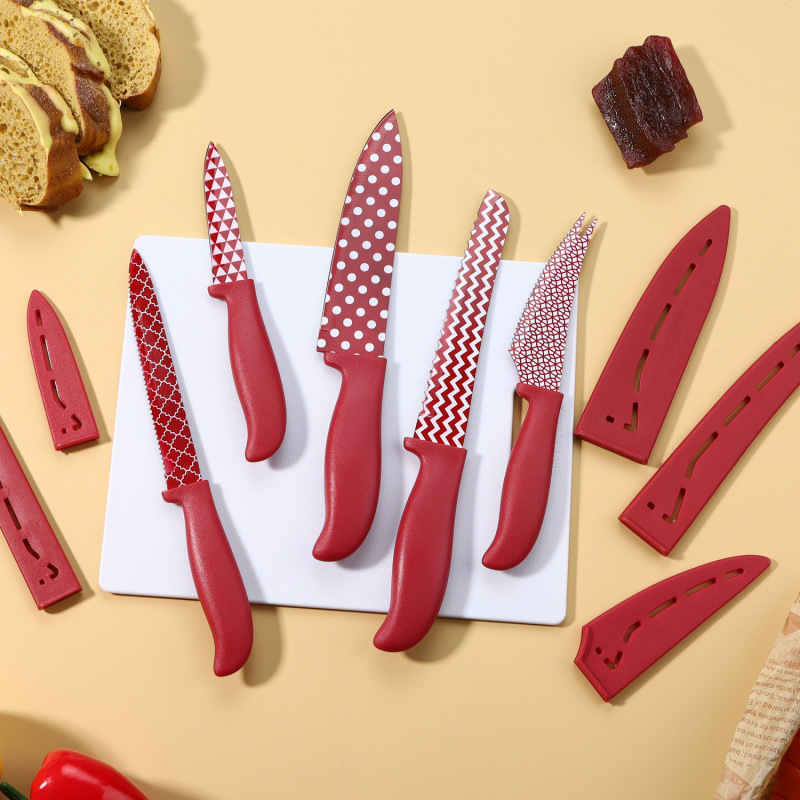 Cuchillo de regalo de comercio exterior personalizado cuchillo de cocinero doméstico cuchillo de frutas con cuchillo caja de regalo de seis piezas