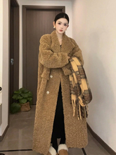 毛毛羊羔毛外套女皮毛一体加厚长款环保皮大衣云朵领冬草2025西服