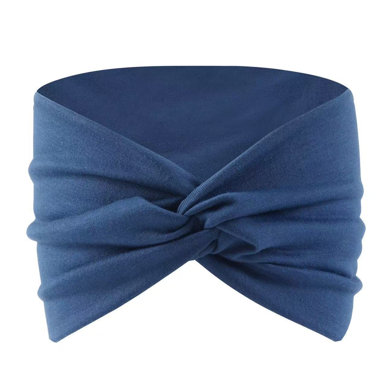 Europa y los Estados Unidos de color sólido banda de pelo deportiva ancho banda de pelo antiperspirante bandana de pelo yoga fitness banda de pelo deportiva absorción de sudor adornamiento para el pelo