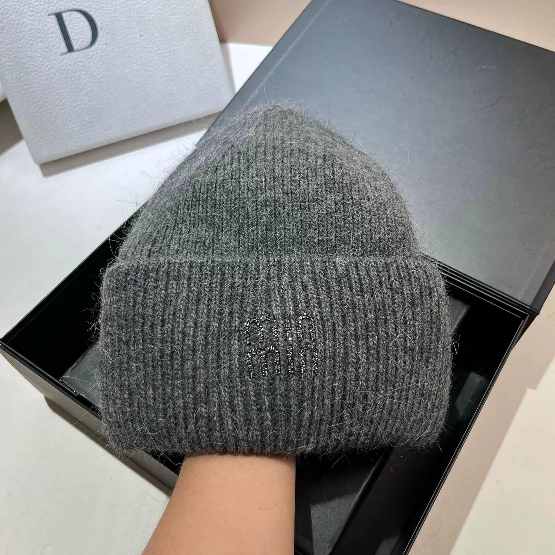 Keep warm velvet knitted hat, Korean style, increased thickness