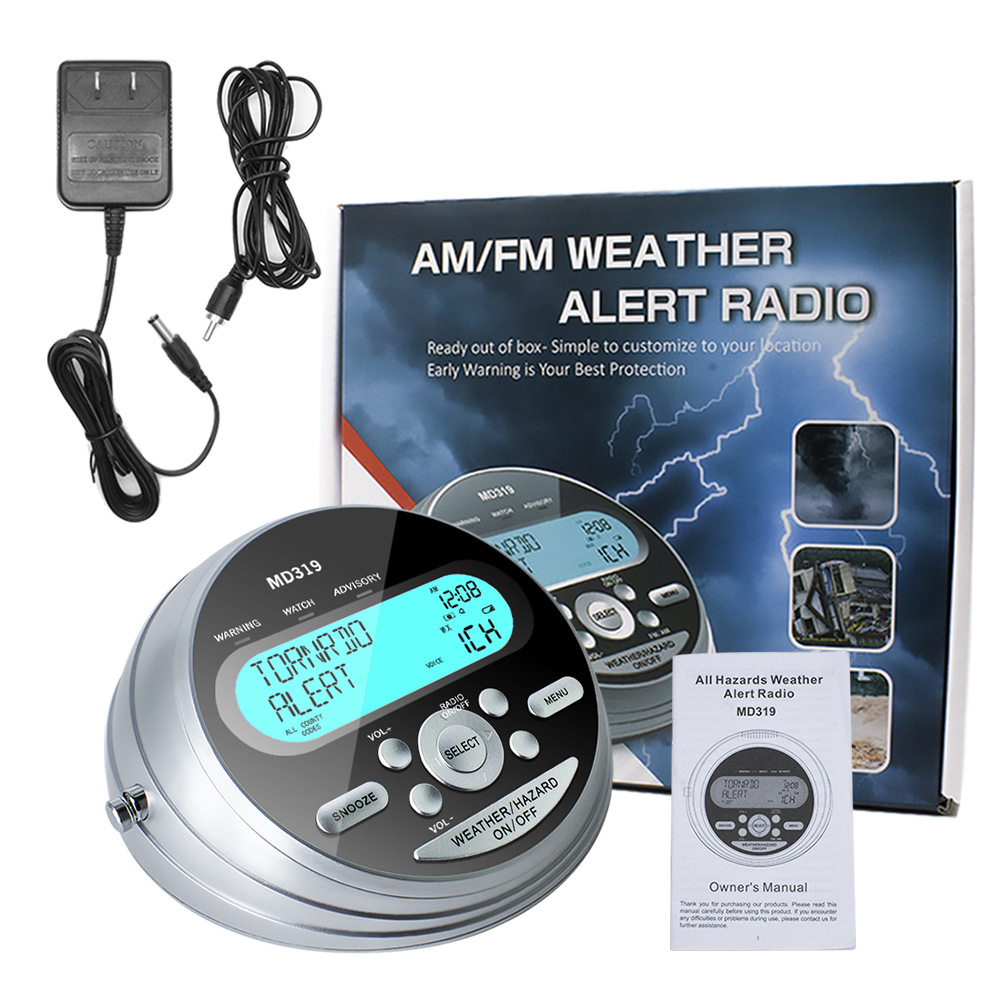 S.A.M.E.的NOAA紧急警报天气收音机 日历闹钟FM/AM Alert收音机