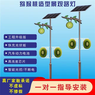 定制猕猴桃水果太阳能路灯景观造型市政道路景观灯LED6米路灯