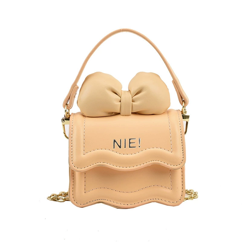 Mini shoulder bag, western style, chain strap, bow detail