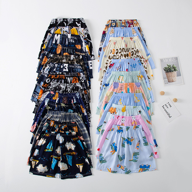 2024夏季新款儿童宽松绵绸印花沙滩裤中小童外穿薄款运动休闲短裤