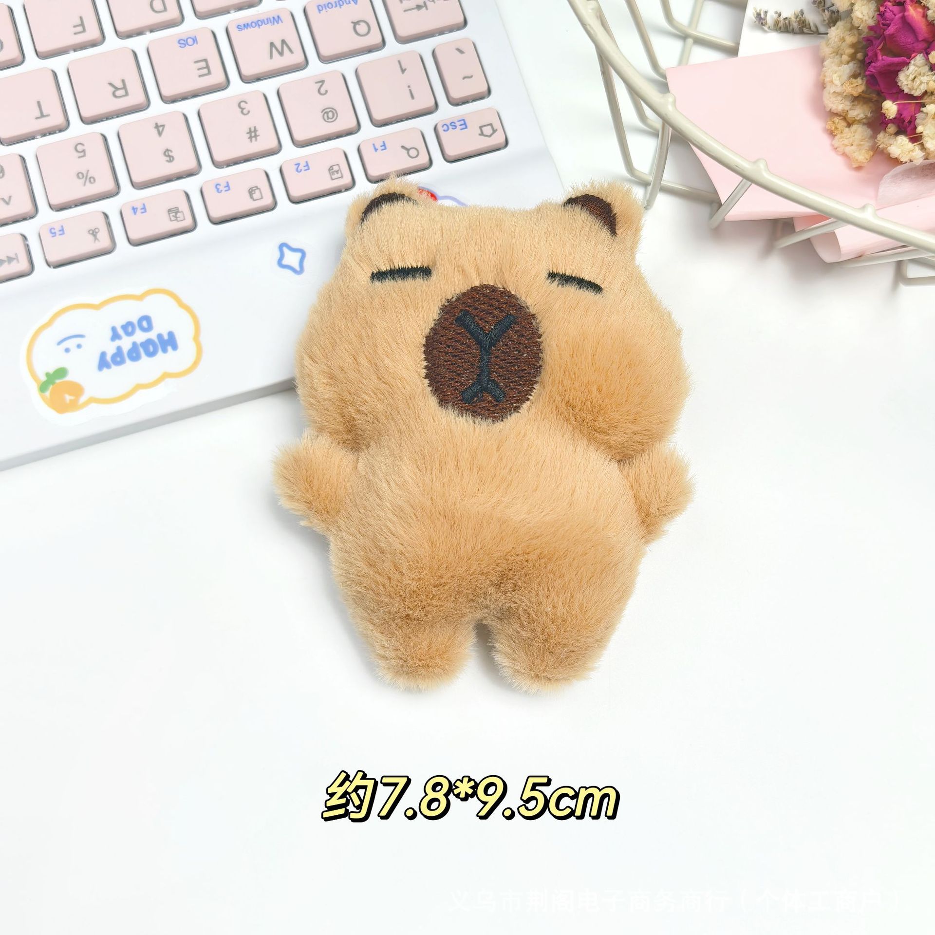1-10 Stück Capybara Plüsch-Schlüsselanhänger Quietschend Niedliches Tier-Plüschtier Geldbörsen-Taschenanhänger Deko für Taschen Studentengeschenk – Detail 9