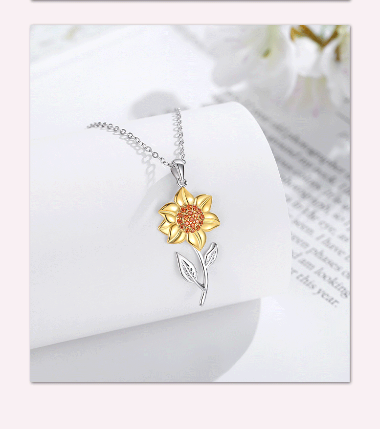 Holiday, Daily Occasion 925 Sterling Silver Material Sunflower Pattern Sweet Simple Style Sunflower 925 Sterling Silver Plating Women's Jewelry Set