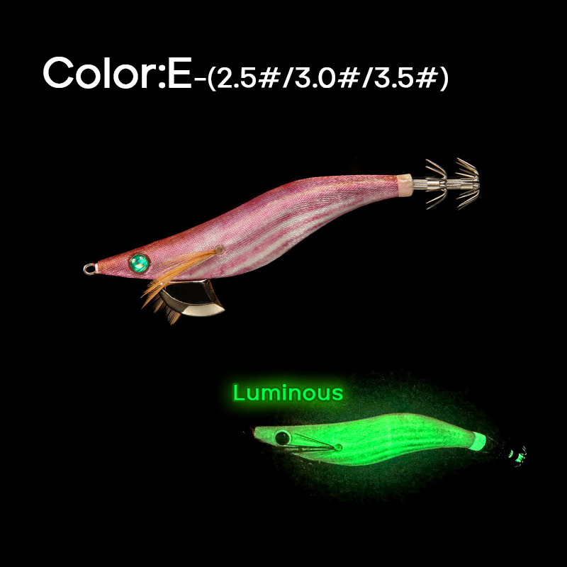 LETOYO Luminoso Camarón de madera Cebo de carretera Cebo falso EGI Cebo de pesca de calamar biónico Aparejos de pesca Weihai Aparejos de pesca al por mayor