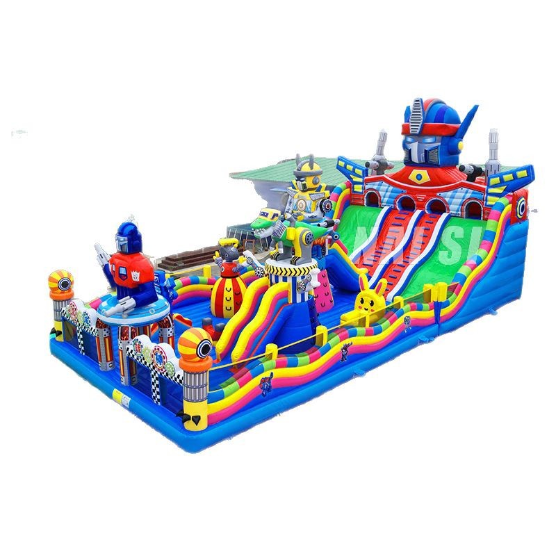 Trampolín inflable grande para niños al aire libre, circuito de obstáculos terrestre al aire libre, castillo inflable, tobogán, castillo inflable