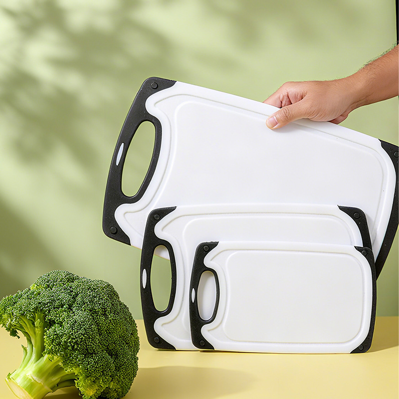 Placa de cocina de paja de trigo de doble cara pp, placa de verduras crudas y cocinadas, frutas cortadas, verduras, plástico antideslizante, placa de verduras domésticas