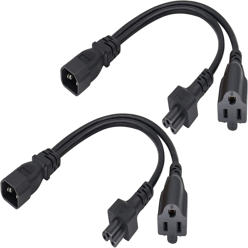 C14至C5+电源分配NEMA 5-15R Y，10A 125 V IEC 3雄性米老鼠