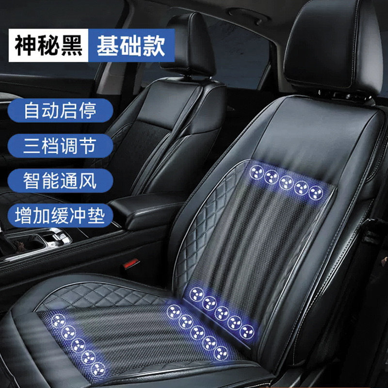 Car 12V Ventilated: Qìchē Multi-function pad - mysterious-black-12v-20-fans-auto-start-stop