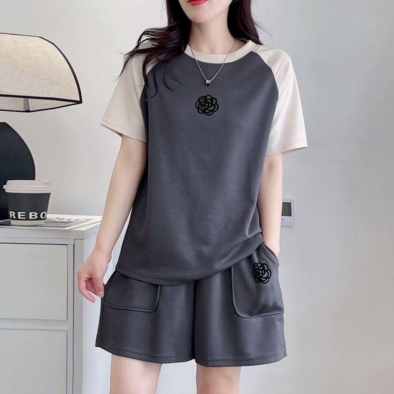 Women's Clothing Summer Fashion Two Piece Set For Women Color Block Slimming Loose Casual Plus Size Clothing_ecoleips.com