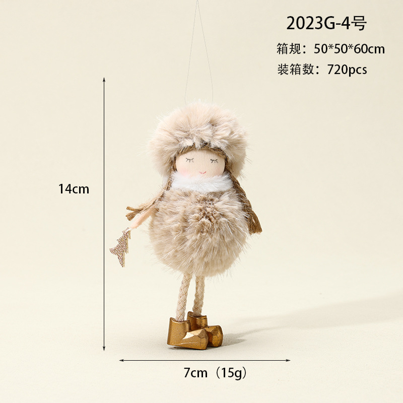 Nuevo producto transfronterizo Angel Doll Girl Lindo colgante de felpa Adornos navideños Adornos colgantes de árbol de Navidad