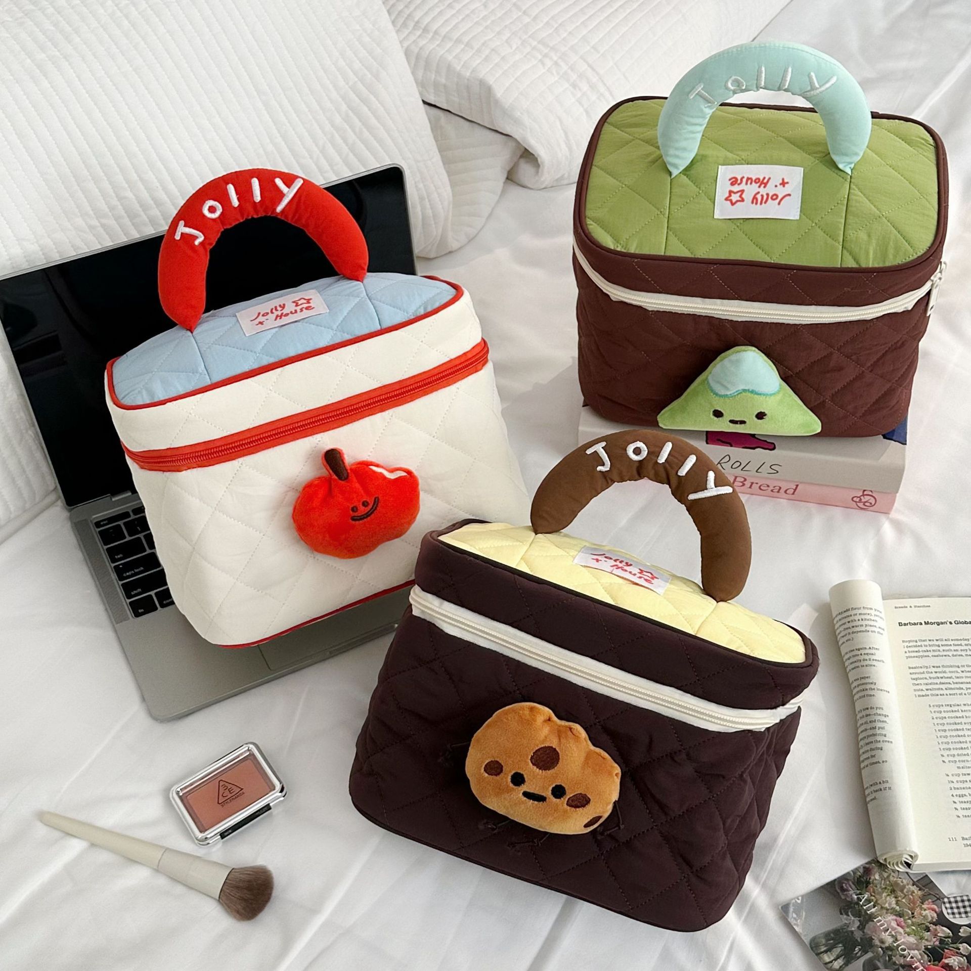 Original Cartoon Handle Makeup Bag, Portable Women's Travel Toiletry Bag, Large Capacity Portable Cosmetics Storage Bag