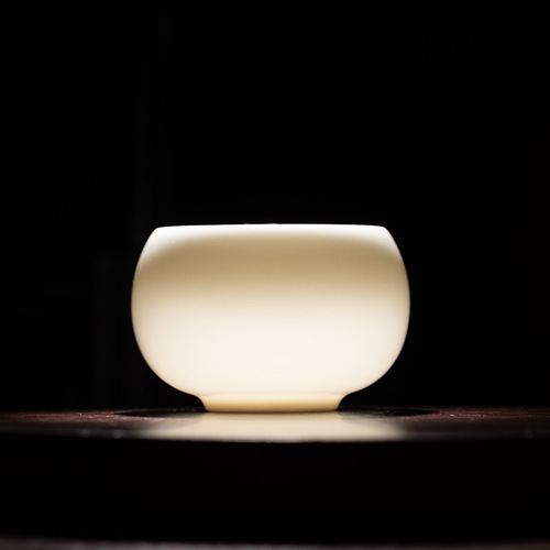 Suet-fat jade white porcelain ice cup jade porcelain single cup set kung fu meditation cup master cup personal tea cup tea cup