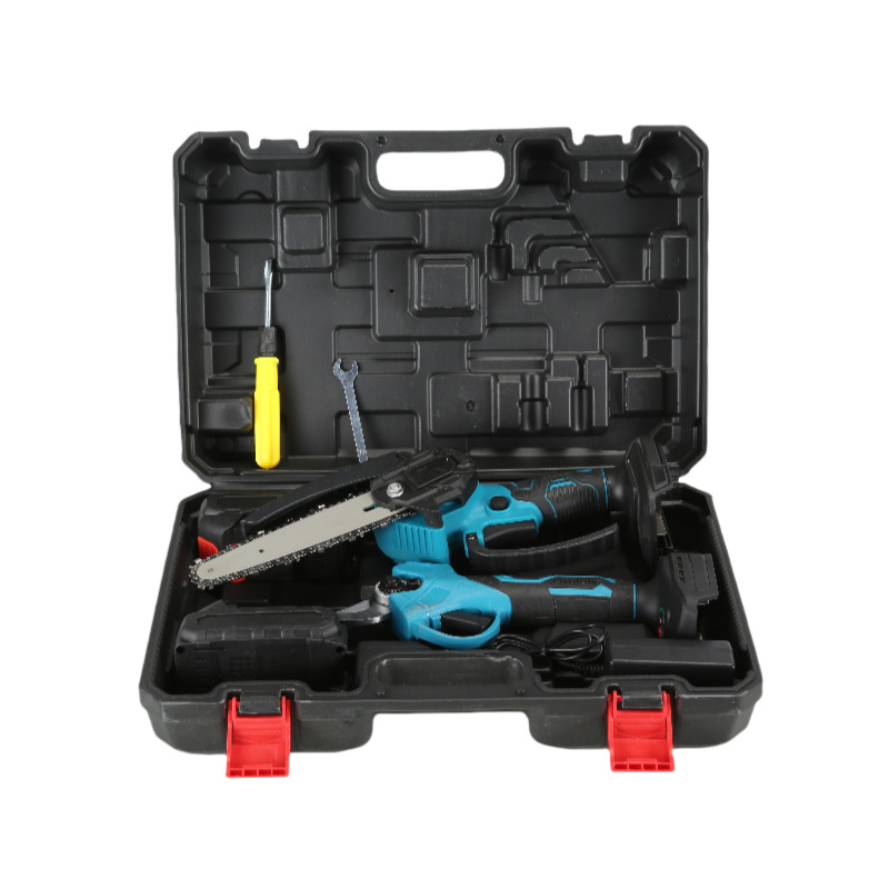 Transfronterizo 6 pulgadas 8 pulgadas litio recorte eléctrico de dos piezas litio cortar ramas de fruta cortar tijeras sierra de cadena de litio