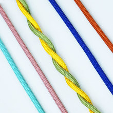 现货厂家批发24锭900d彩色包芯涤纶编织绳捆绑绳工艺品钥匙扣配件