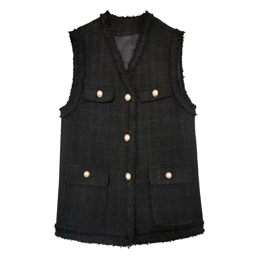 Осень/Зима Новый женский жилет больших размеров с маленьким ароматом для полных девочек, Длинный свободный тонкий жилет для полных сестер, 200 кг