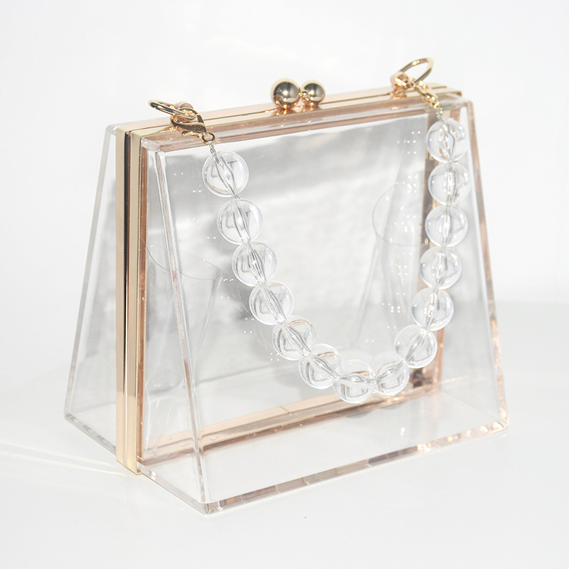 Women's Small Arylic Solid Color Vintage Style Square Lock Clasp Evening Bag display picture 6
