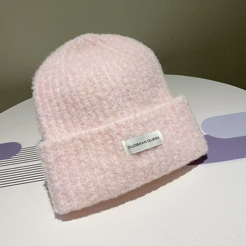 Style Autumn Winter Warm Face Slimming Cold-proof Knitted For Women Korean Patch Soft Pullover Cold Hat_voghion.com